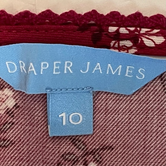 Draper James Cranberry W/White Floral Print CottageCore Boho Wrap Midi Dress NWT - Picture 8 of 13